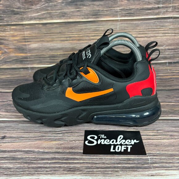 Nike Air Max 270 React Black Magma Orange Women's Athletic Shoes Size 7.5 - Picture 3 of 8